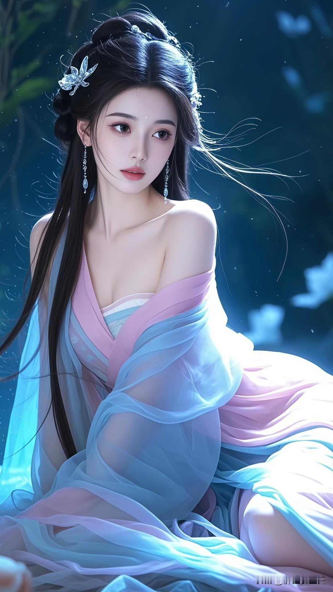 古装佳人，衣带当风，举手投足间尽显古典优雅，美如诗画。古风