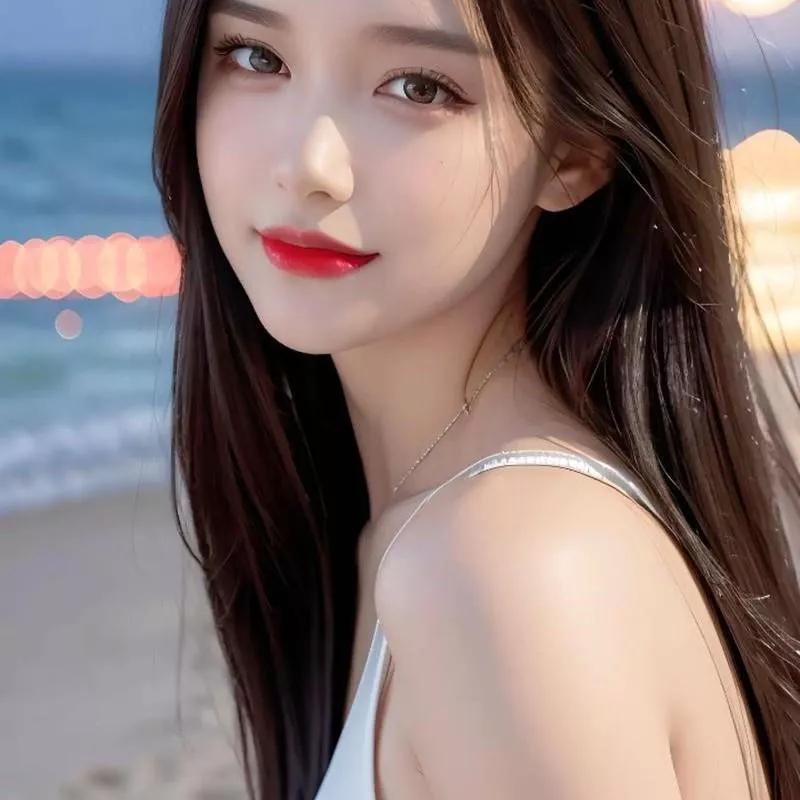 夏日海滩，温柔时光，少海边活力少女海边度假少女海滩度假美景海边清凉照美女