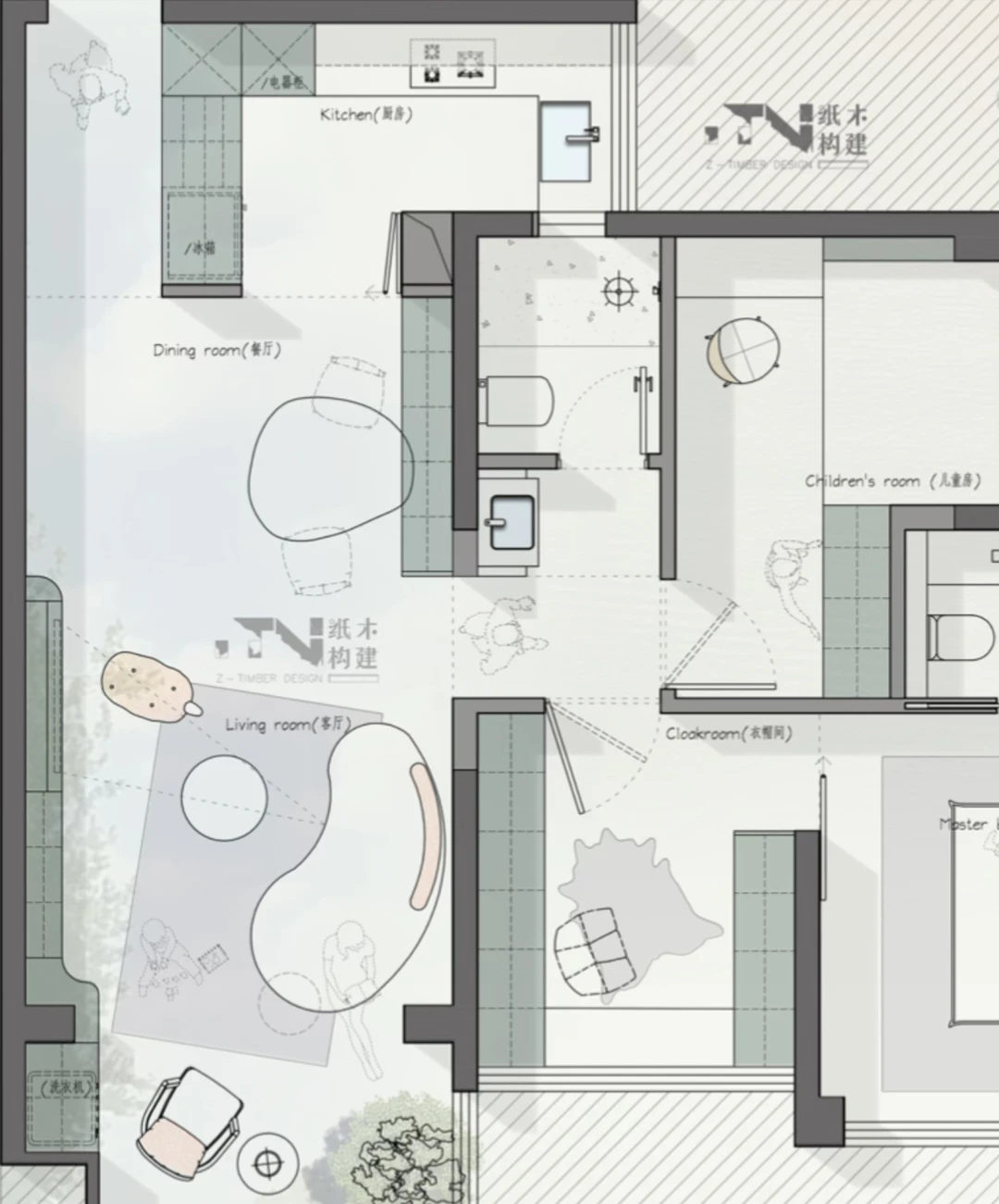 88㎡经典户型改造｜小户型也想要衣帽间