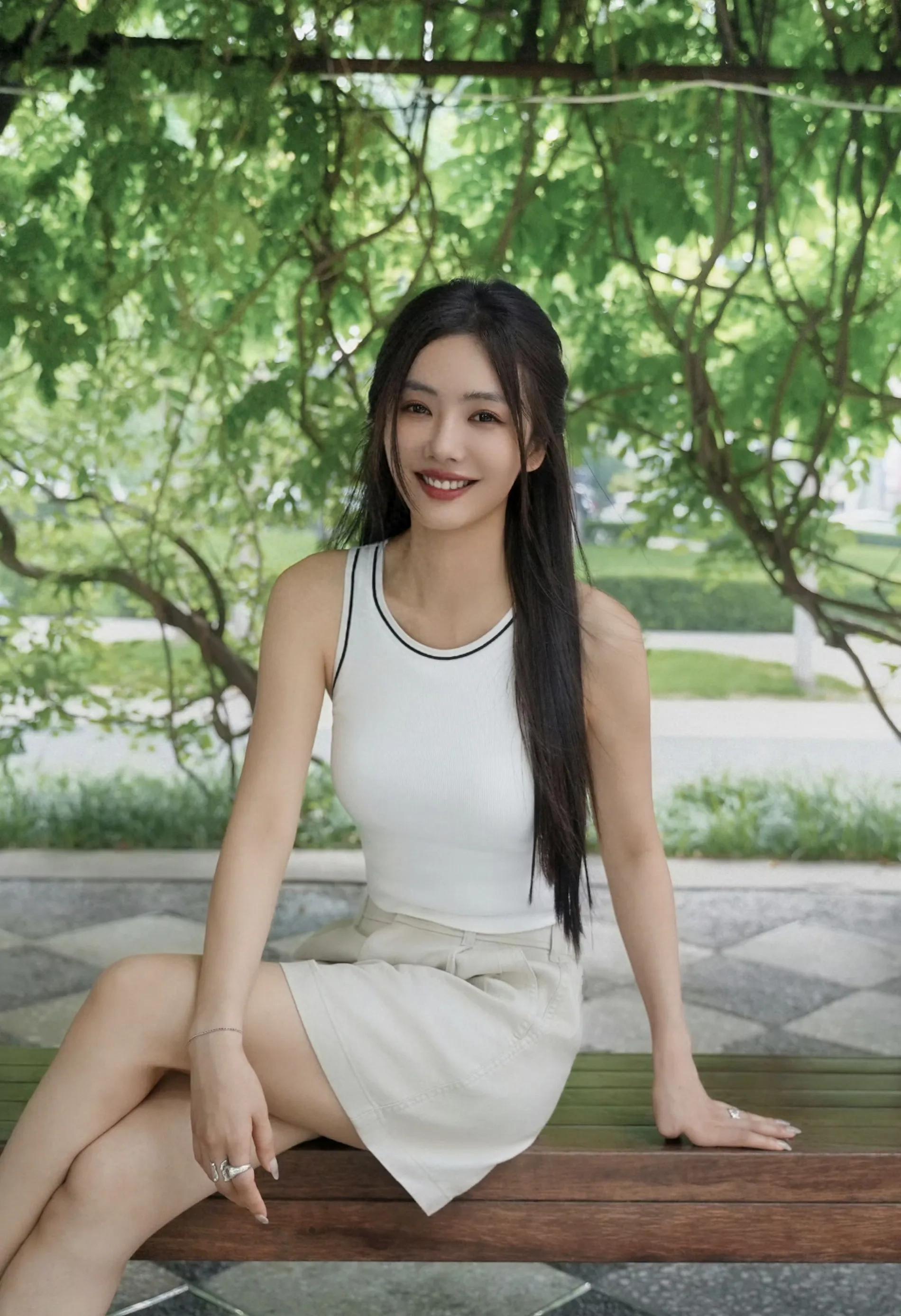 女星蔡文静靓丽风采：温婉甜美、亭亭玉立