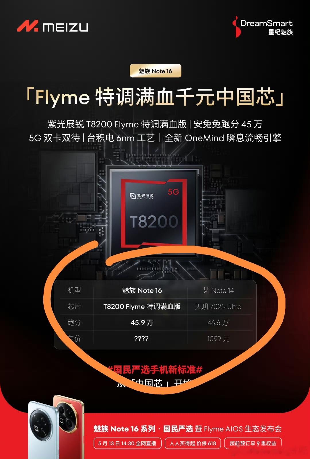 原来，魅族Note16要对标红米Note14所谓的“特调满血版”处理器……[do
