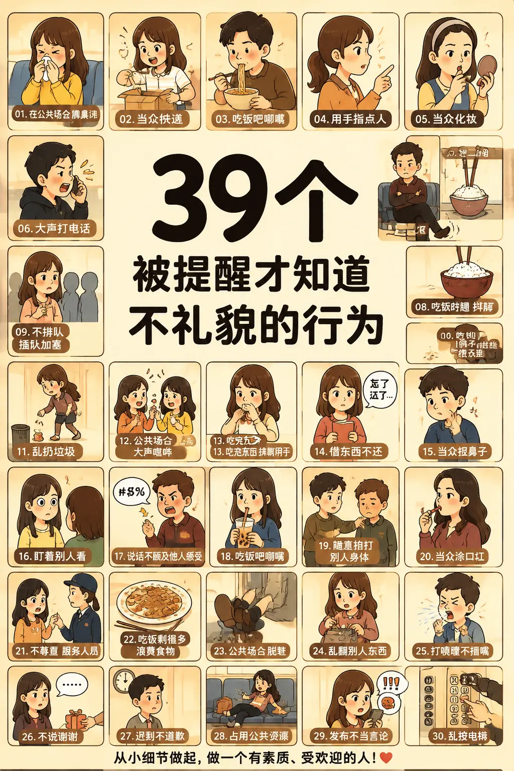 39个被提醒才知道不礼貌的行为