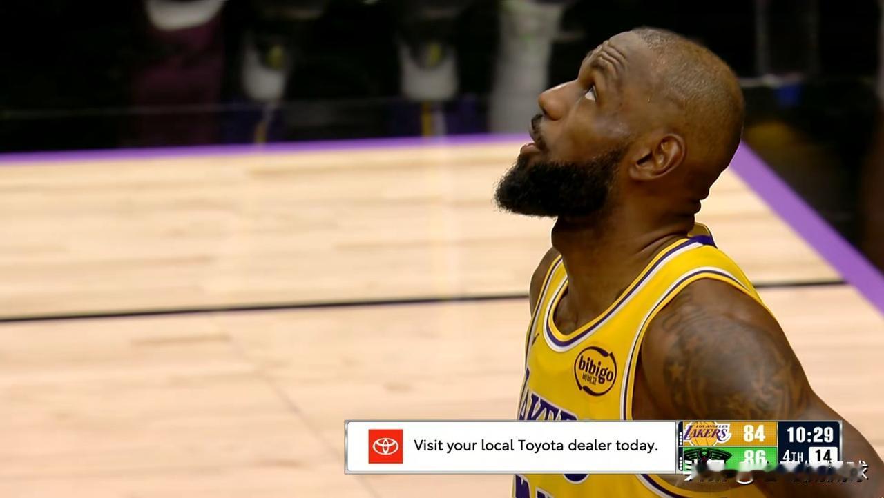 我要把最崇高的敬意送给伟大的詹姆斯！在今天湖人客场以111:103力克鹈鹕的比赛