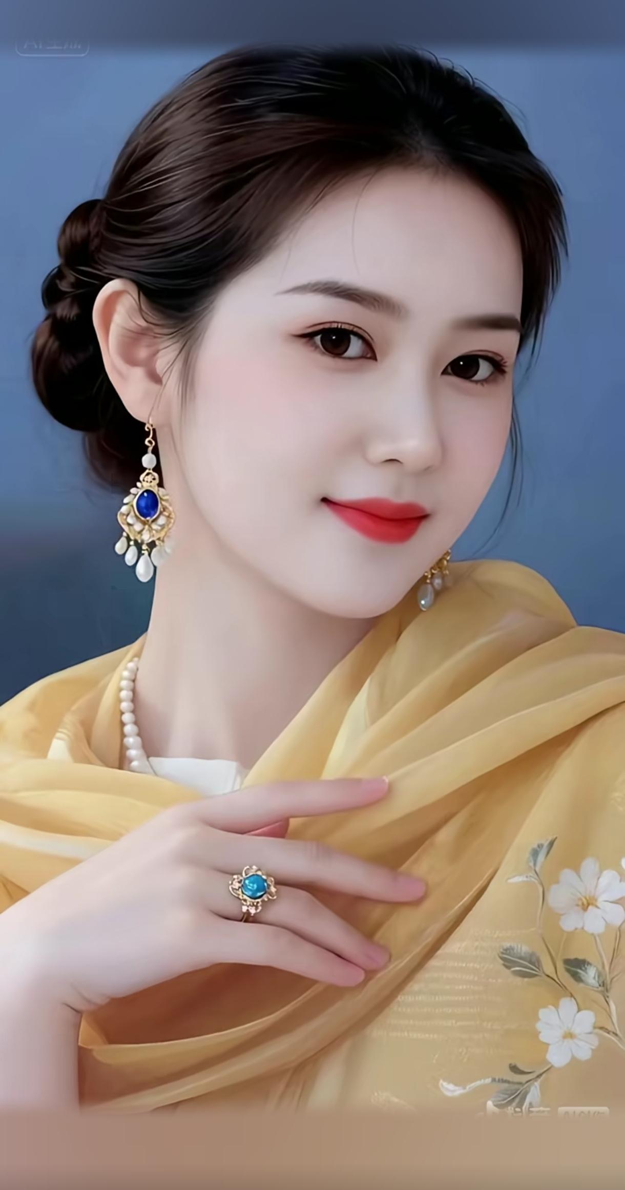 优雅复古风，复古妆容与珠宝的完美结合，尽显东方女性的魅力。分享手机随手拍气质珠