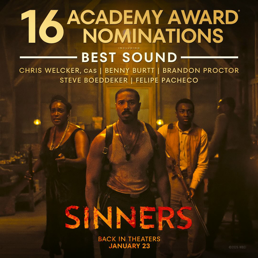 奥斯卡提名在第98届奥斯卡斩获16项提名创造单届提名数最多纪录的罪人庆功海报！包