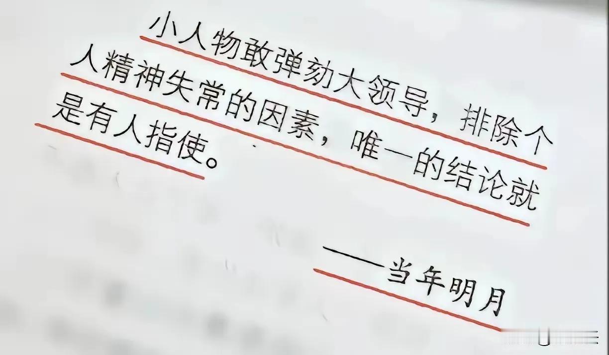 权力是最大的毒品，能让开悟的人上瘾谁知，高处不胜寒……但愿，当年明月是自污，