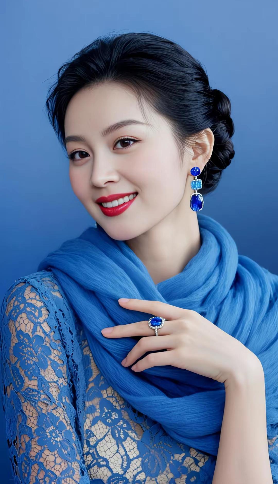 优雅蓝调，珠宝闪耀，尽显女性魅力！高雅气质美女美女人像群