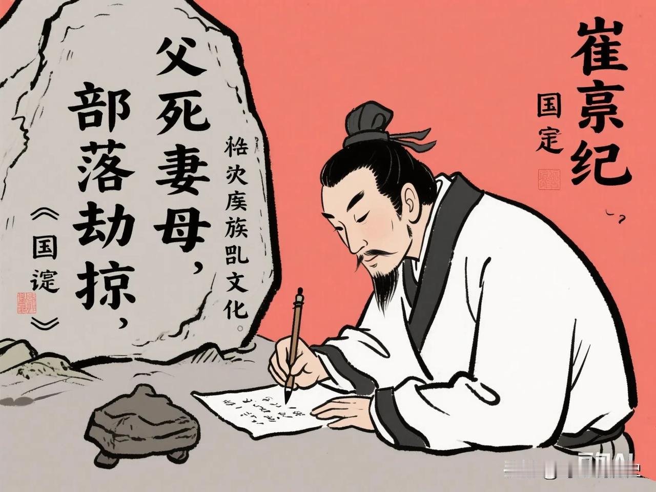 建平元年六月初七，平城西市。铁笼中的崔浩已经看不出人形。血水顺着栅栏缝隙蜿蜒而下