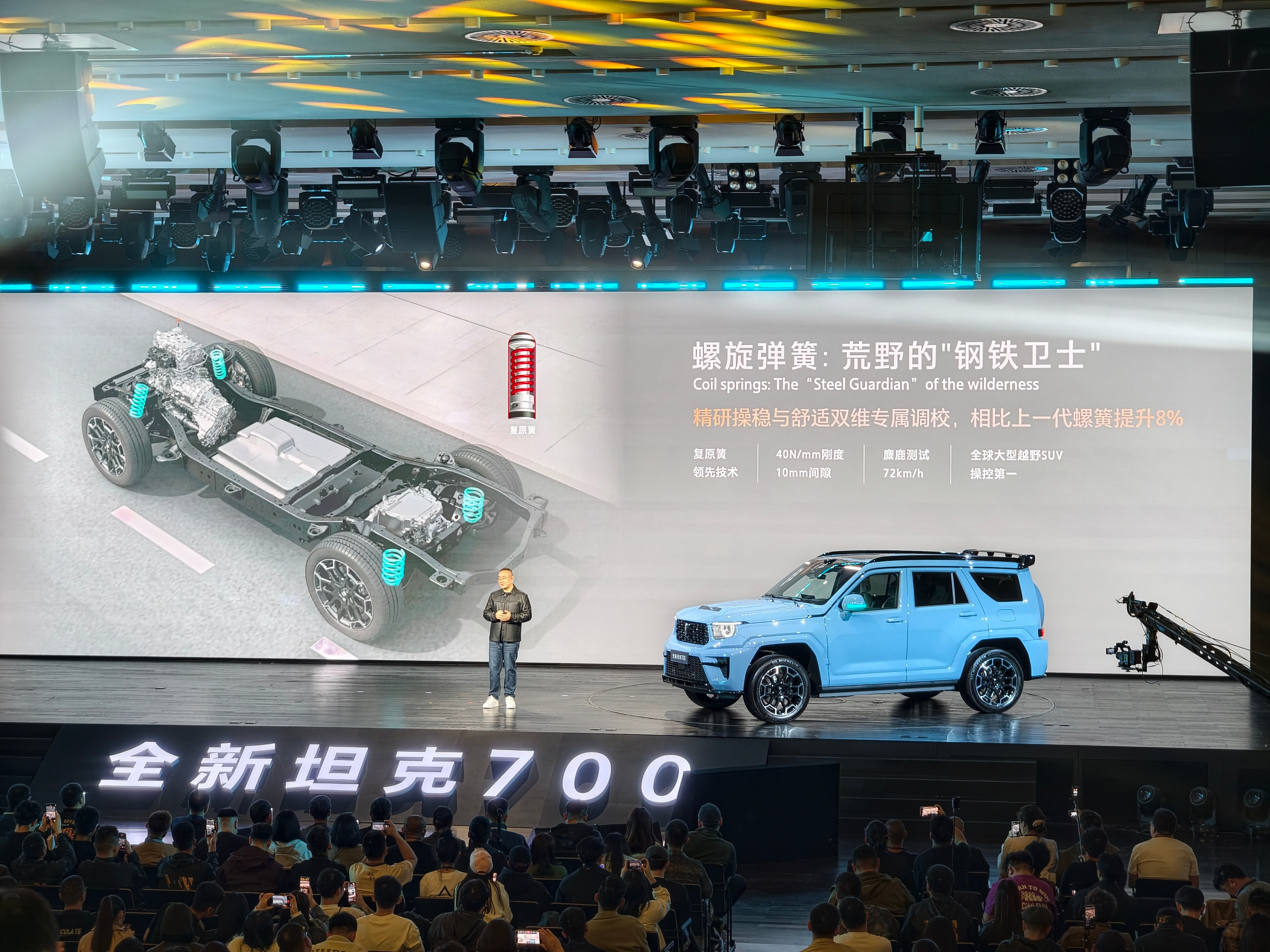 全新坦克700有2.0THi4-Z和3.0THi4-T可选，采用螺旋弹簧，复