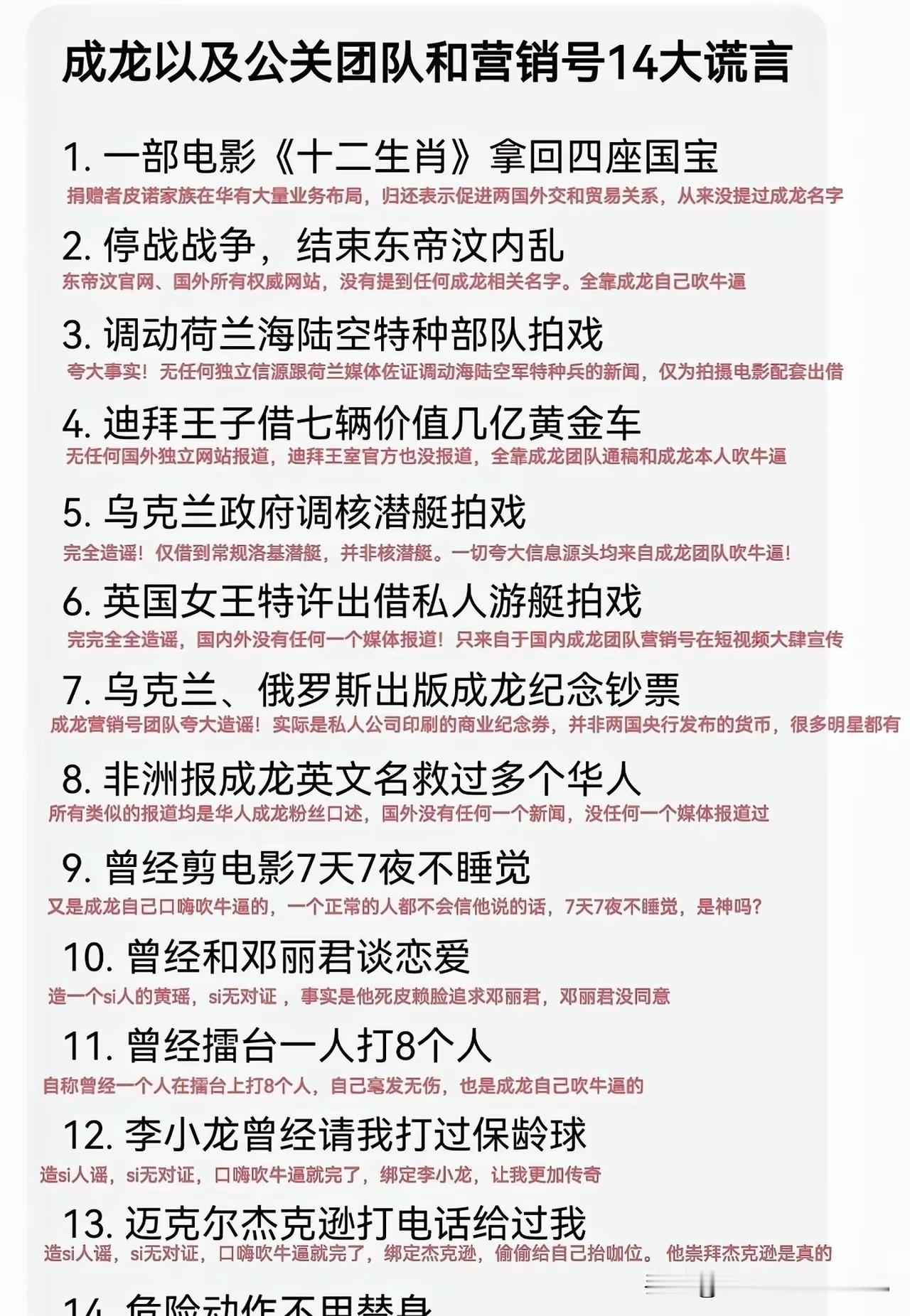 这些都是成龙说过的话，你们都信吗？
