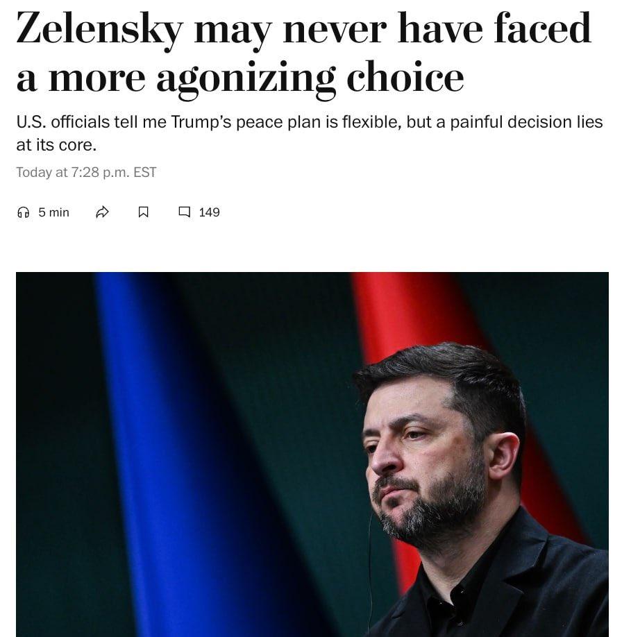 据《华盛顿邮报》援引与乌梅罗夫交谈过的美国官员的话报道，泽连斯基可能准备在顿涅茨