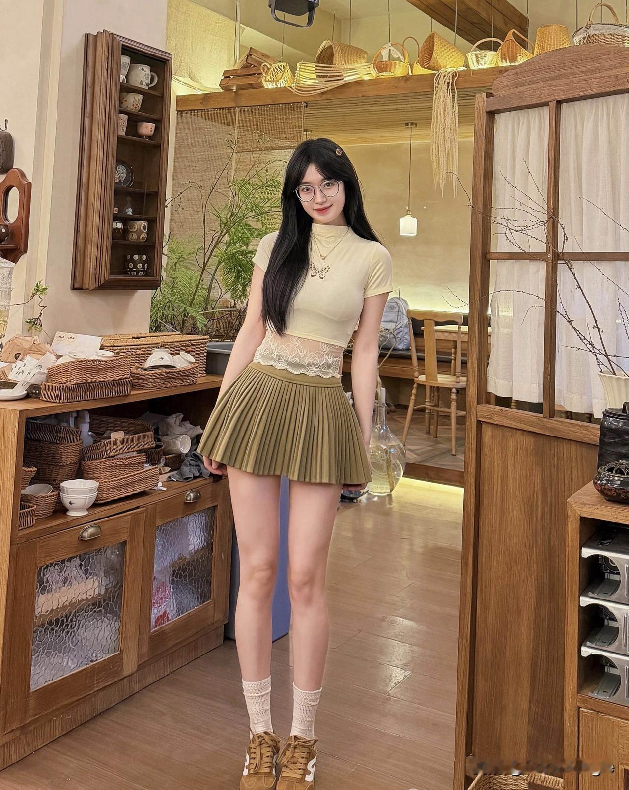 复古咖啡馆里的甜美少女，温暖阳光洒进窗台