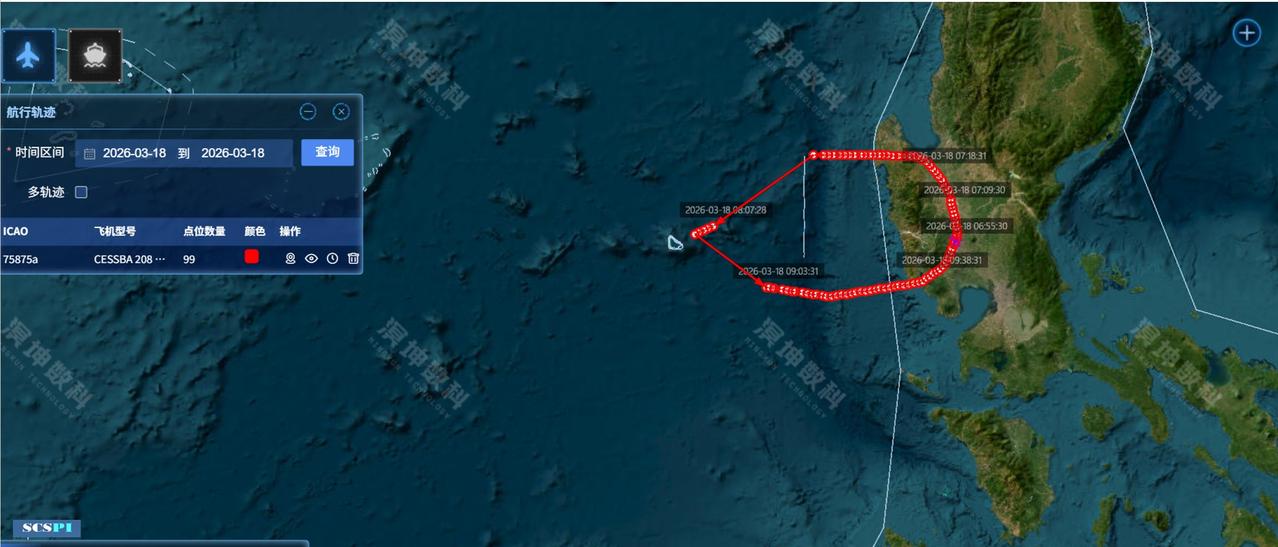 现场图片没有等来，航迹图曝光了。一直等菲律宾公布侵入中国黄岩岛的图片，但是一直