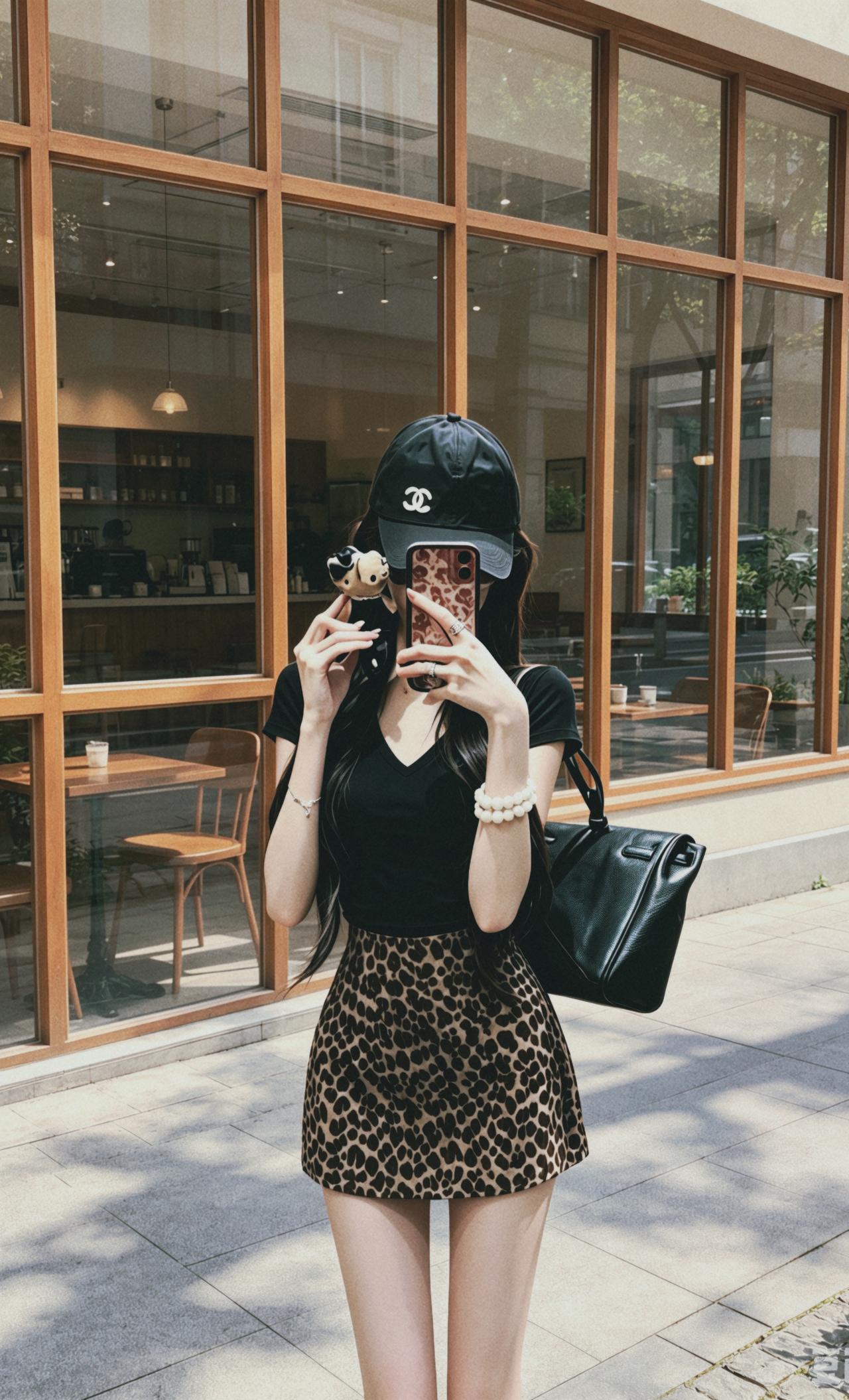 今日份辣妹ootd豹纹短裙ootd街拍今天穿什么ootd