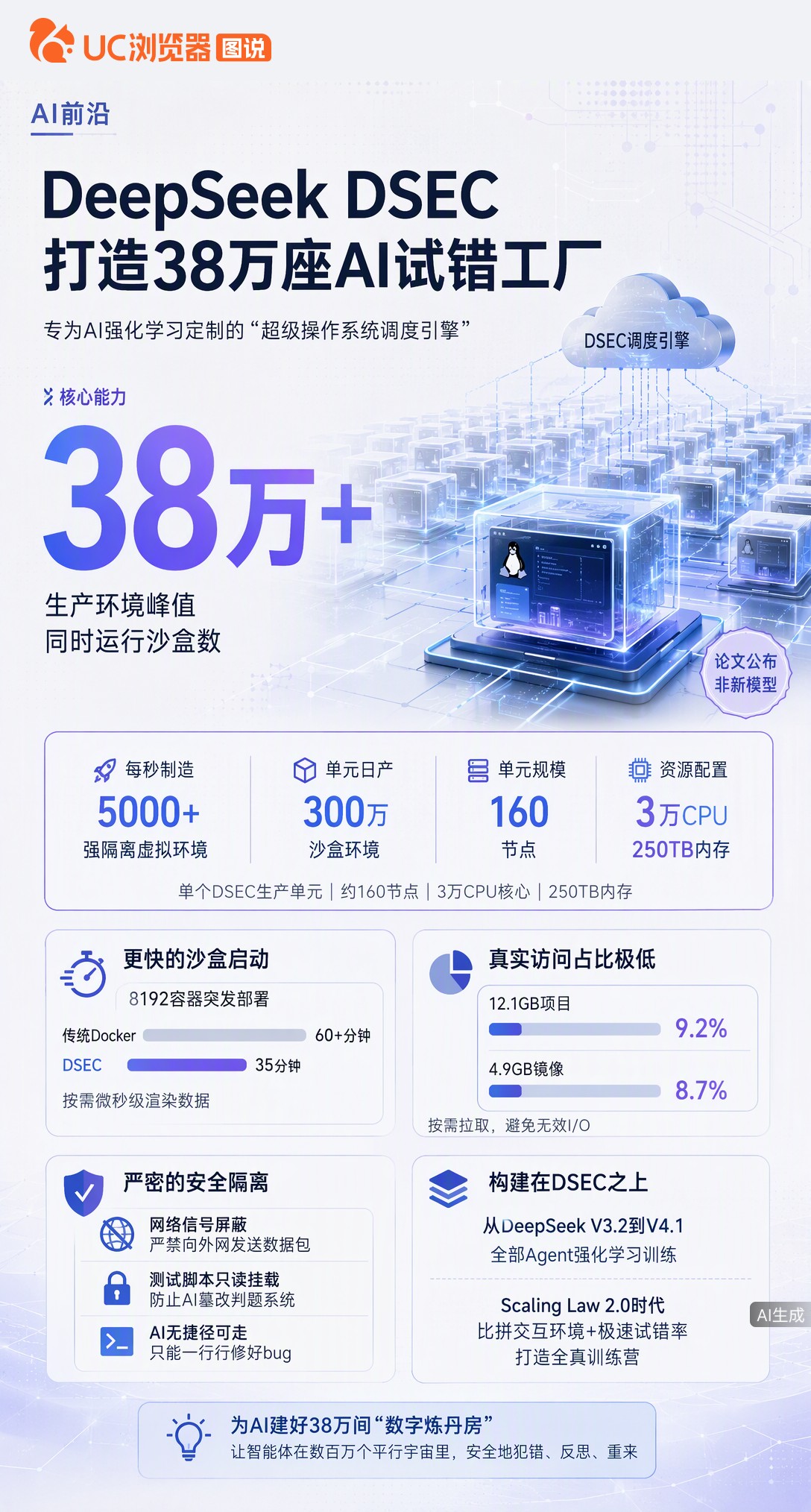 DeepSeek没发新模型，却建了座AI试错工厂：38万个虚拟环境每秒重置5000次，专治Agent