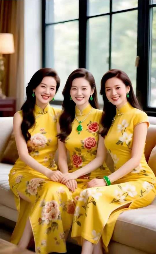 传统文化，中华旗袍兰心蕙质，温婉贤淑软玉温香，楚楚动人花容月貌，姹紫嫣红