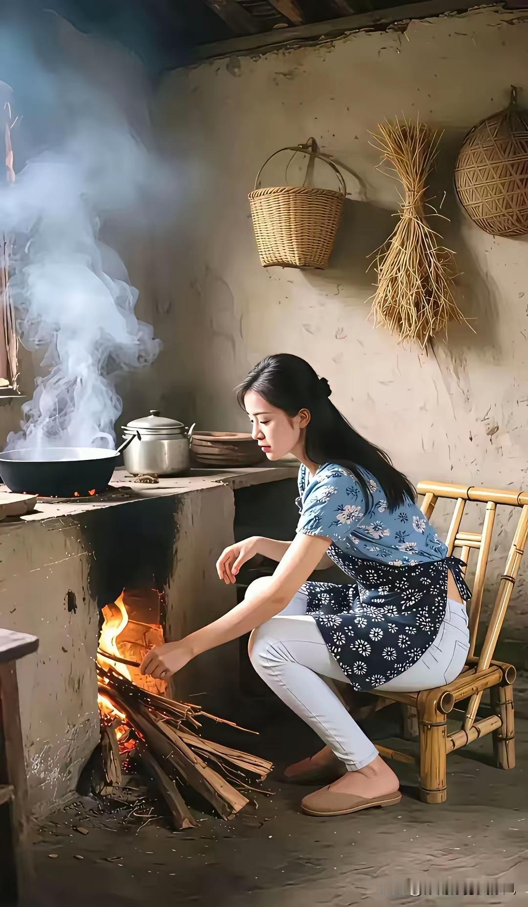 在老灶前煮一锅热气腾腾的饭，感受岁月静好。