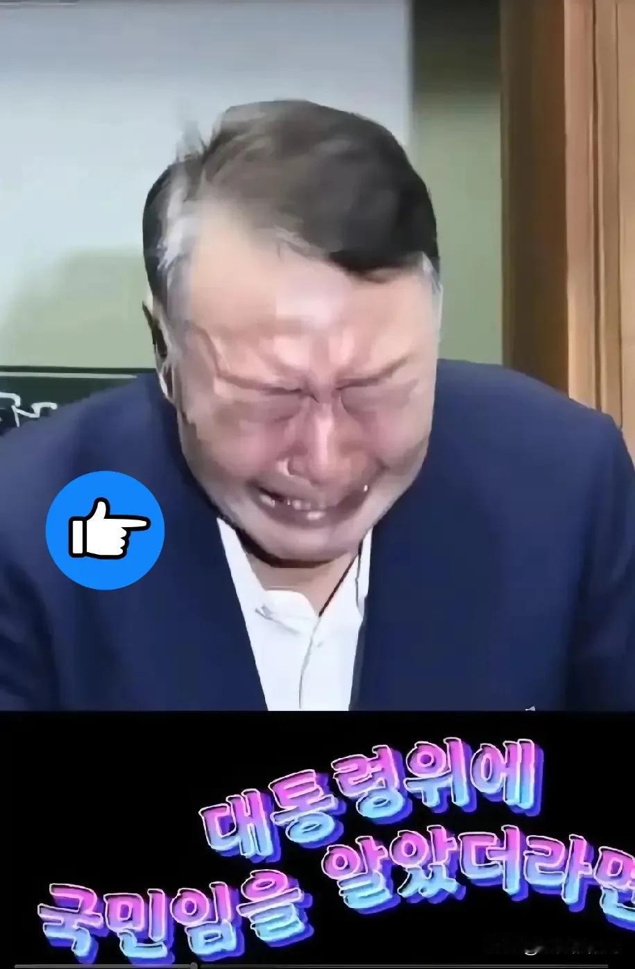 哭得像个孩子的男人。近日，韩国总统尹锡悦到首尔中央地方法院接受调查，他的