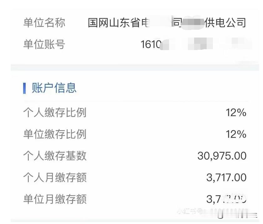 真高！国网山东省电力某地市供电公司！公积金缴费基数30,975.00！公积金74