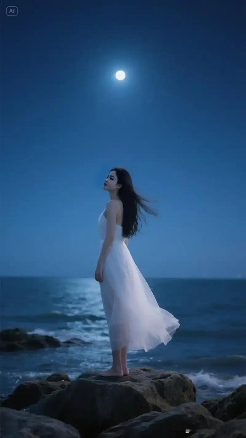 小姐姐海边白裙照火了？网友羡慕不止，这画面谁会不心动谁没有幻想过，突然在海边