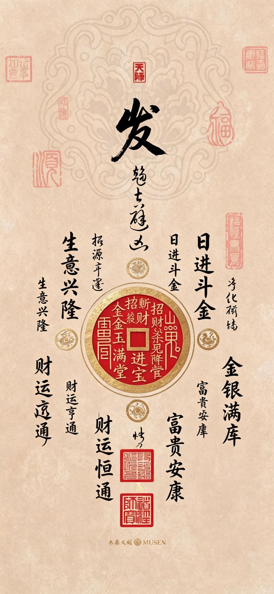国风祈福壁纸｜锁屏换上，财运健康全都接住换上这组壁纸，把满满的祝福揣进手机里✨