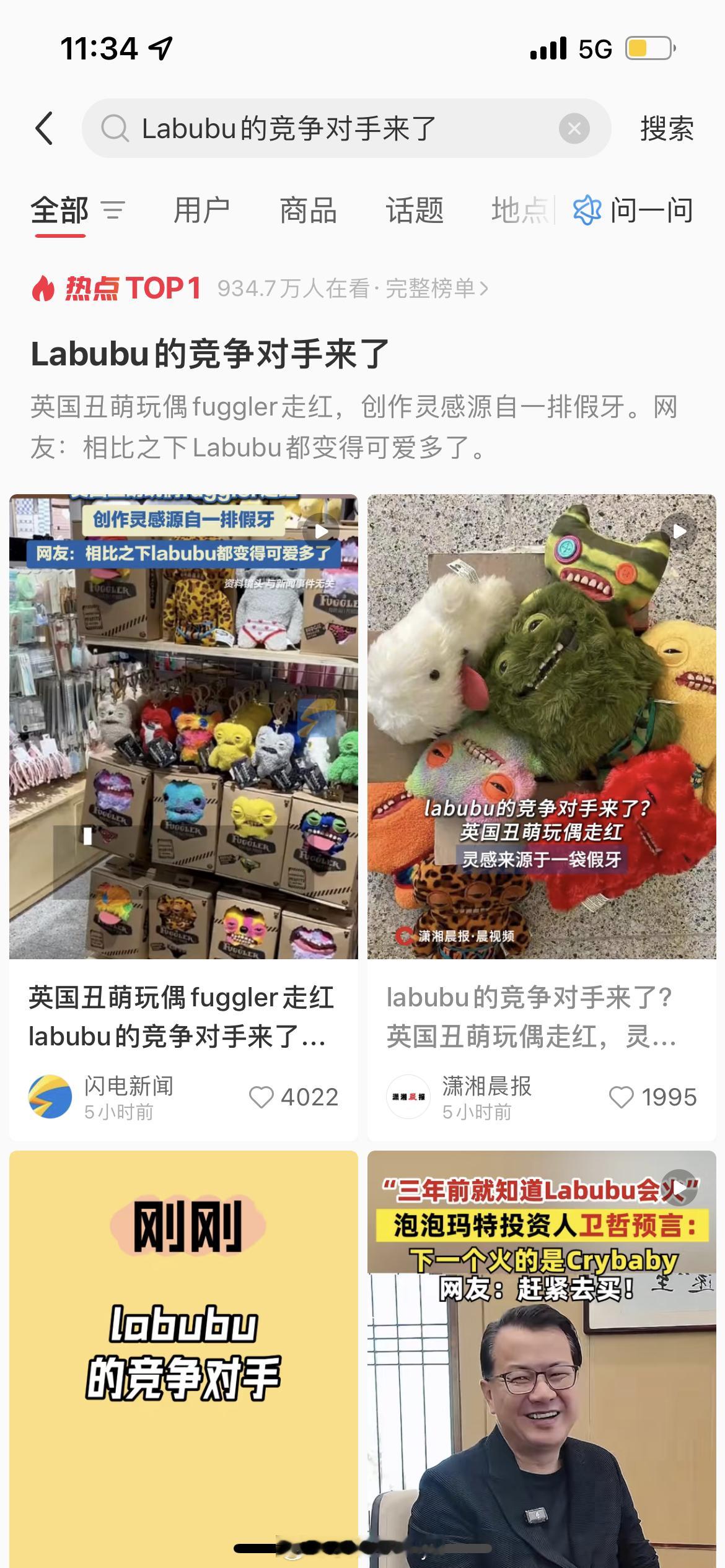 😅这个丑东西我居然有一个fuggler你会买fuggler玩偶吗labubu的