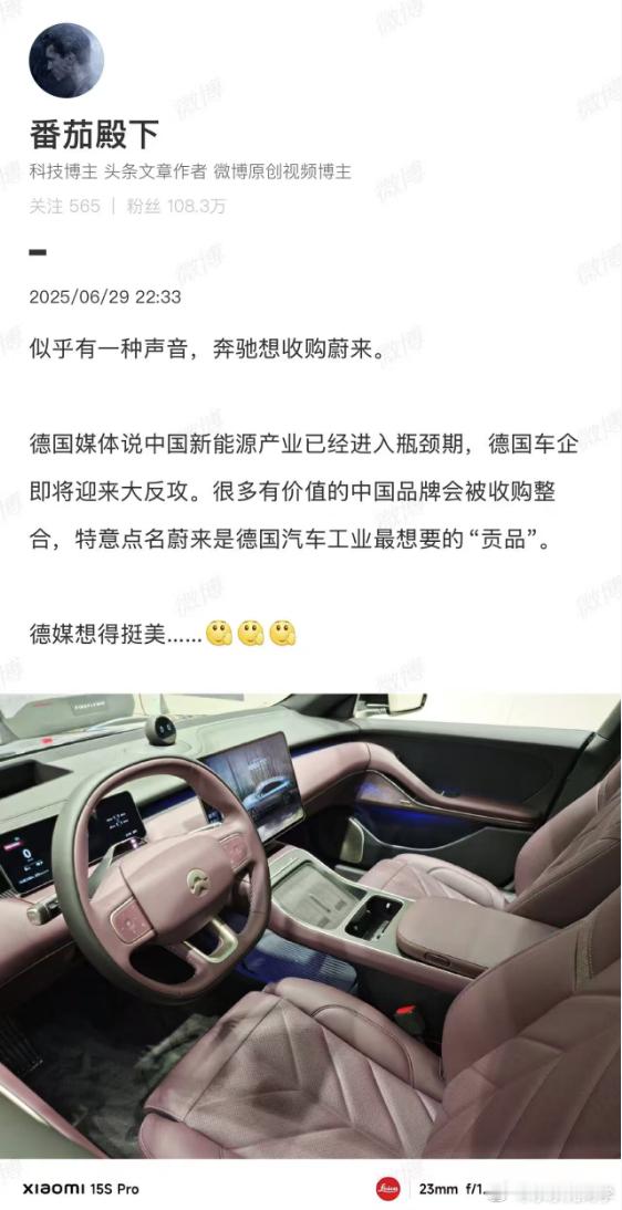 天天到节奏什么倒闭的，蔚来这种优质资产想收购的一大把，都想做空然后坐拥中国无敌的