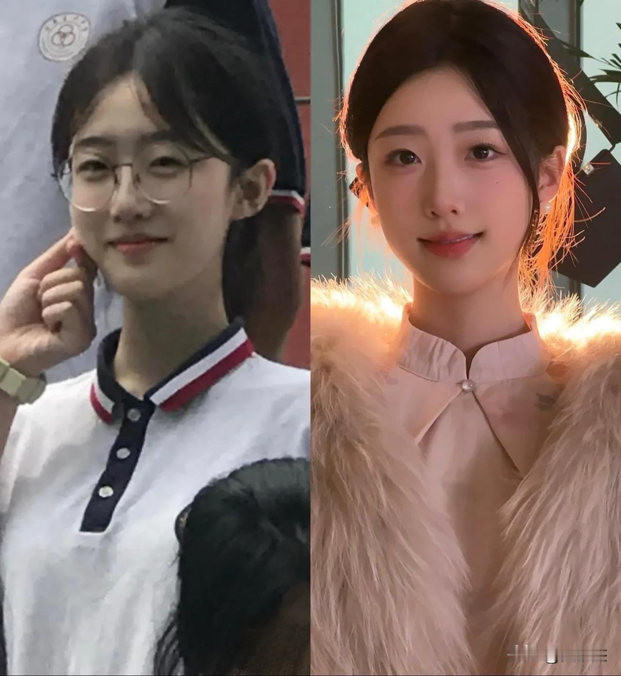 这位美女高中毕业和大学毕业前后对比，你们觉得最大变化是什么？