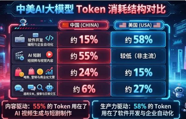 一张中美AI用途对比图在外网被看了80多万次，直接把国内科技圈吵翻了。图上写着：