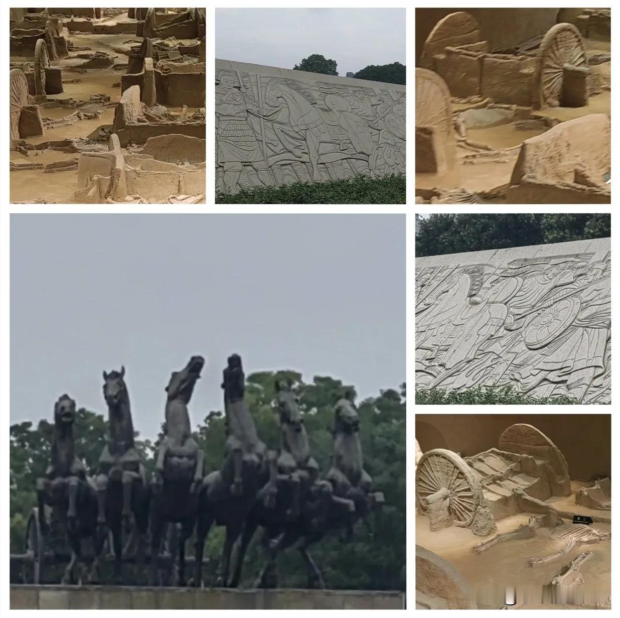 参观洛阳天子驾六博物馆的车马坑天子驾六博物馆位于洛阳市内，博物馆包含了车马坑的