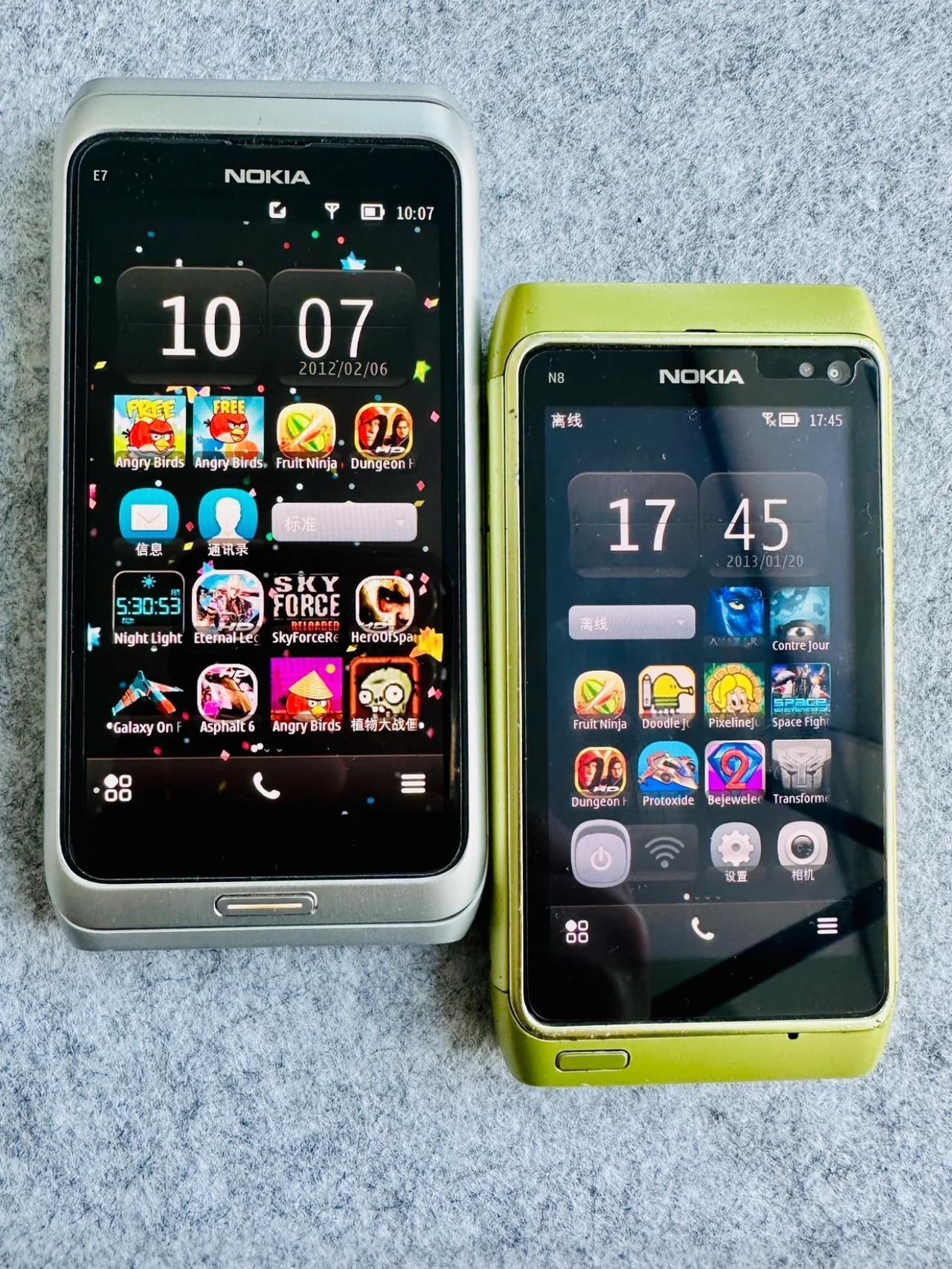 诺基亚两款经典的机型——N8和E7，有用过的嘛？当年N8这机子真是梦中情机啊！看