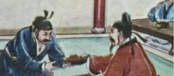 西晋末年，赵王司马伦举办宴会，宾客顾荣发现一旁侍立的厨子在咽口水，便将盘中的肉割