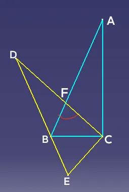 如何求出图示角度据说这是一道中学竞赛题。如图，RT△ABC中，则∠ACB=90