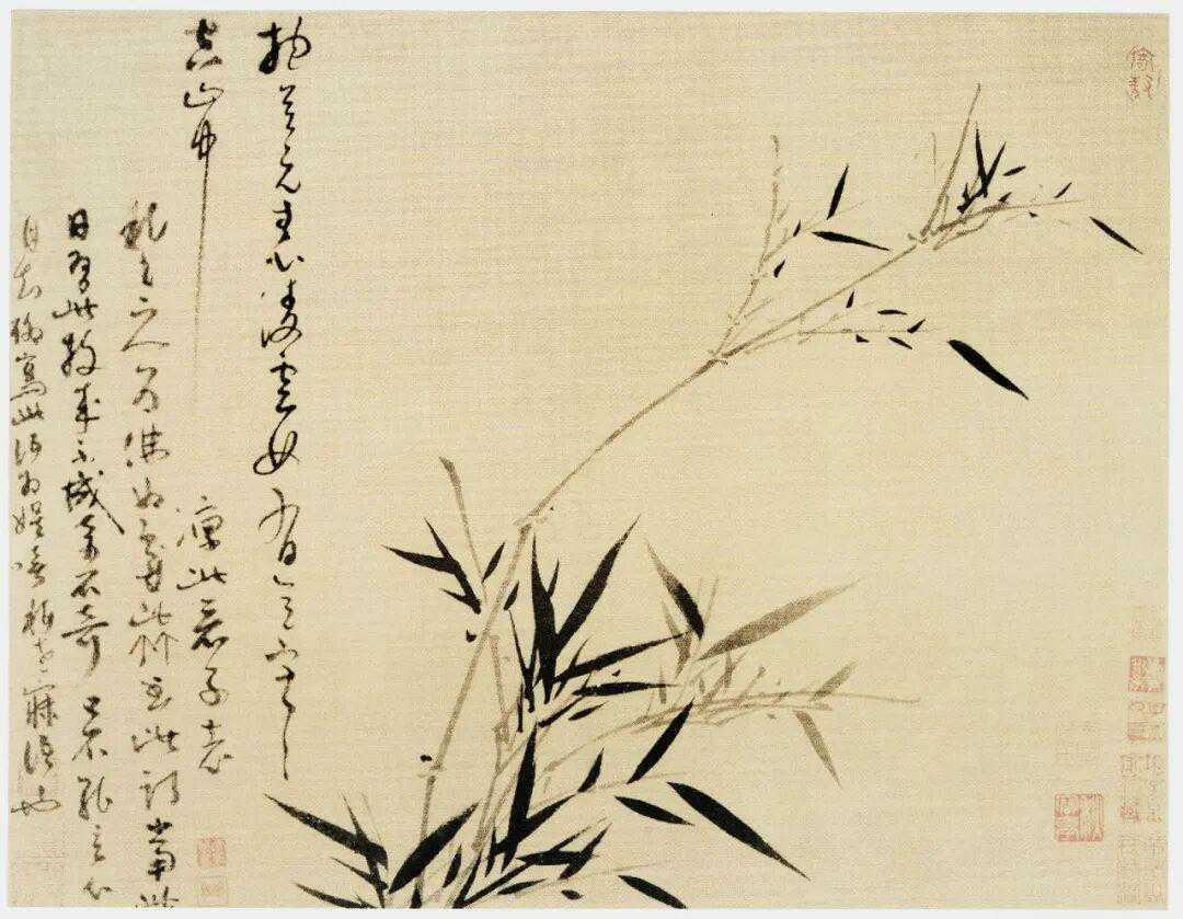 吴镇写竹，清清爽爽。吴镇（1280年－1354年），字仲圭，生性喜爱梅花，自号梅