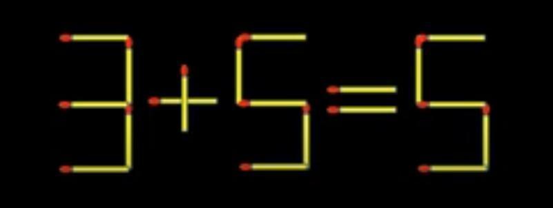 3+5=5”看着就像个小闹剧～“这等式本来就不对劲儿，移动2根火