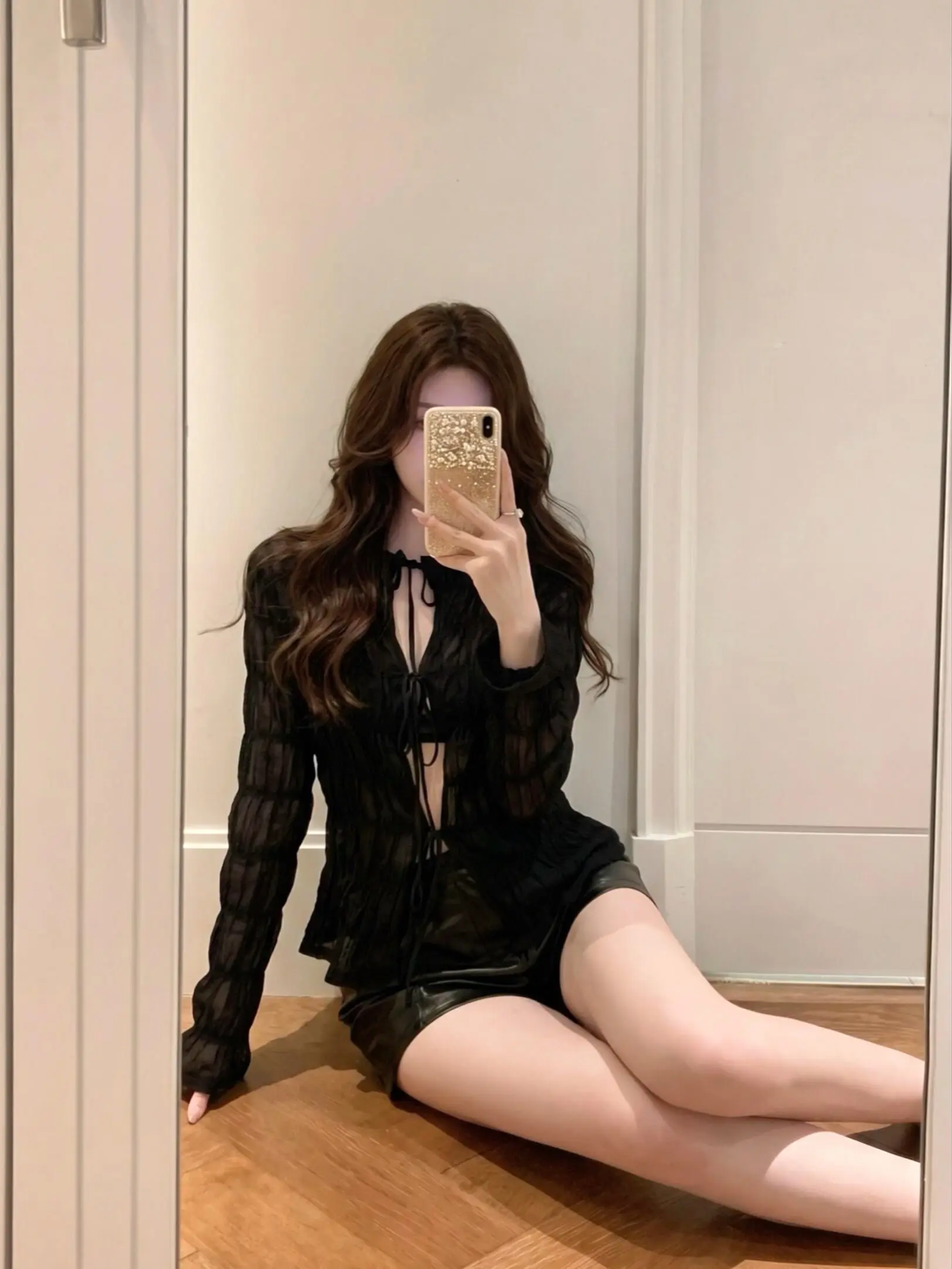 黑色系蕾丝穿搭🖤。