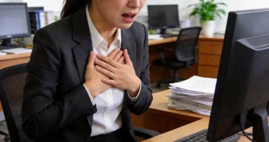 玩笑可不能乱开！吉林，一女子正在公司加班干活，一名同事路过时，就想着跟她开个玩笑