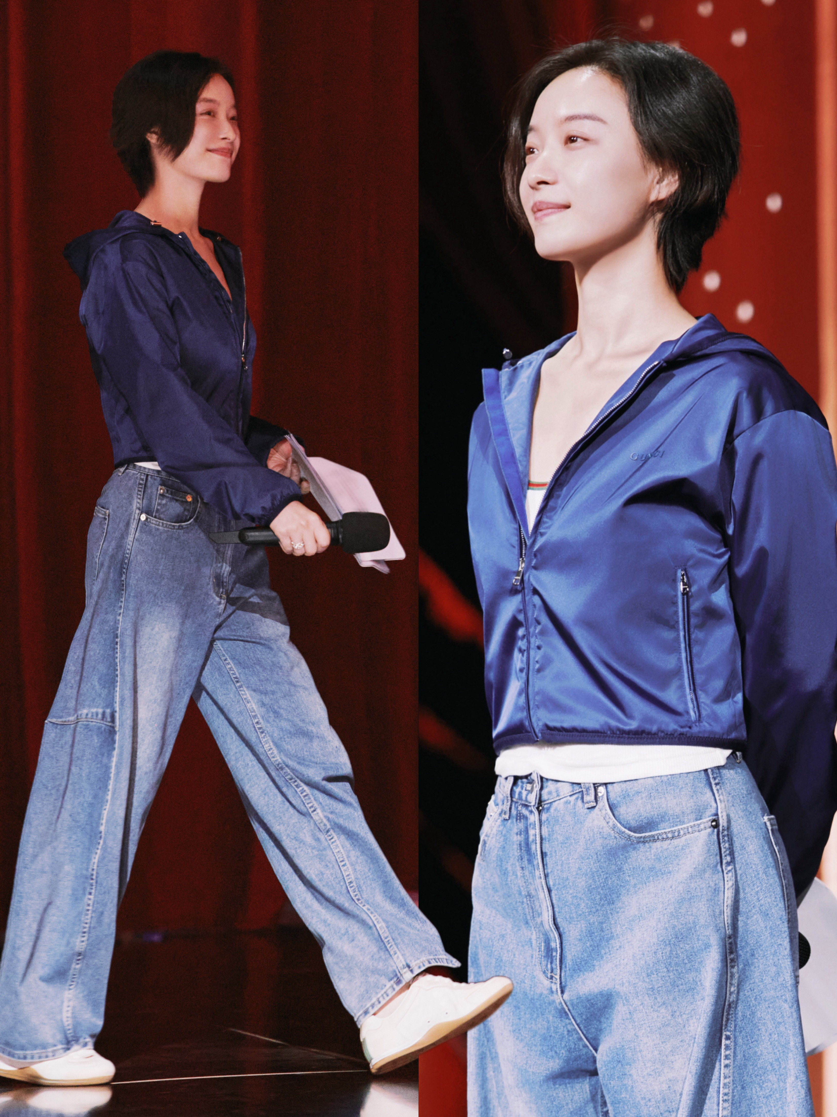 倪妮金鸡奖主持人彩排，为新电影剪的短发造型《谜一样的双眼》