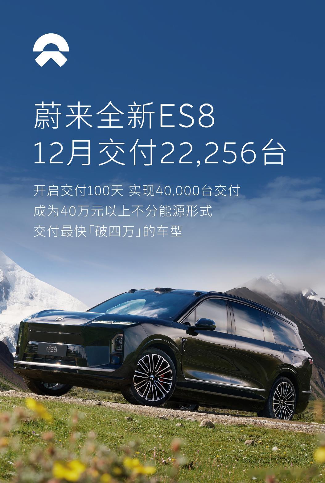 蔚来公司12月交付新车48135台，同比增长54.6%-蔚来品牌交付