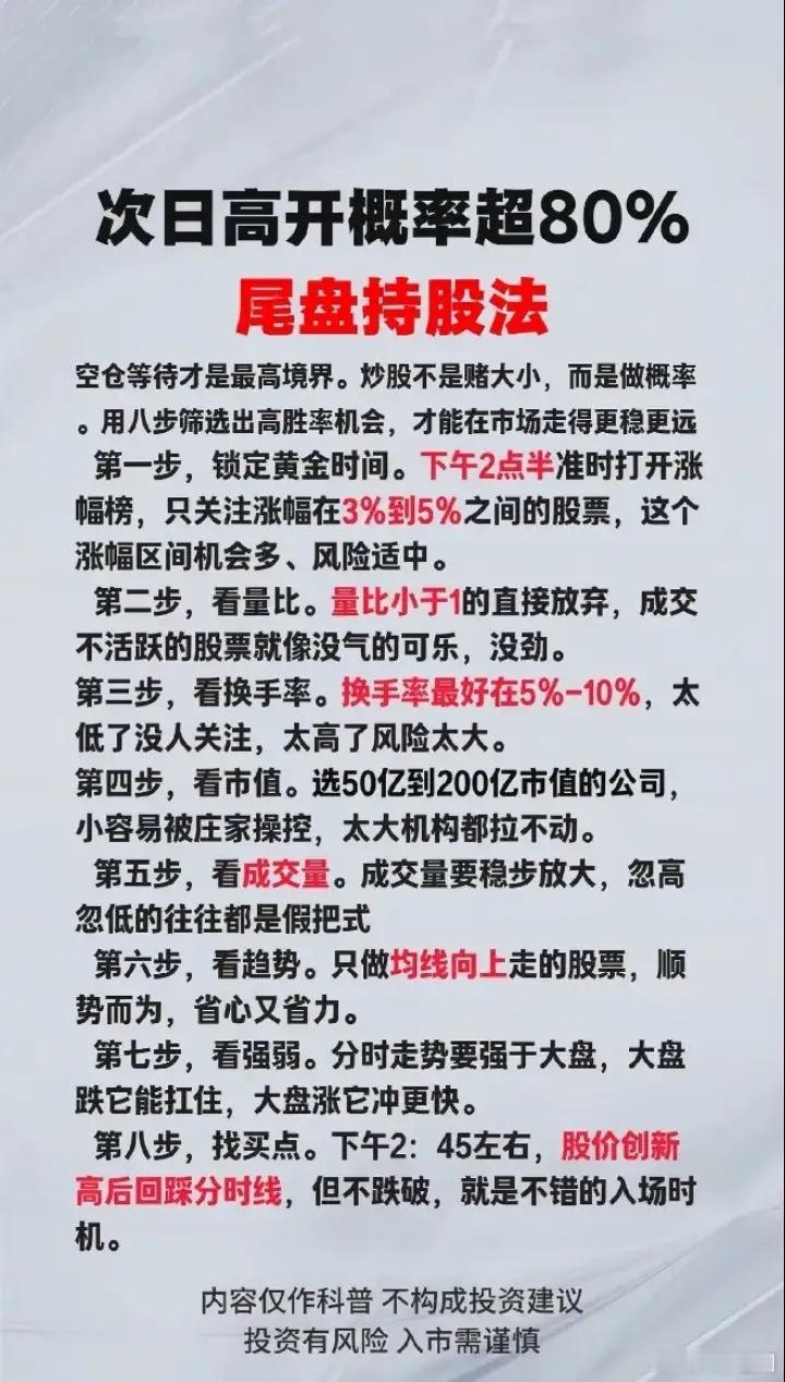 尾盘持股法