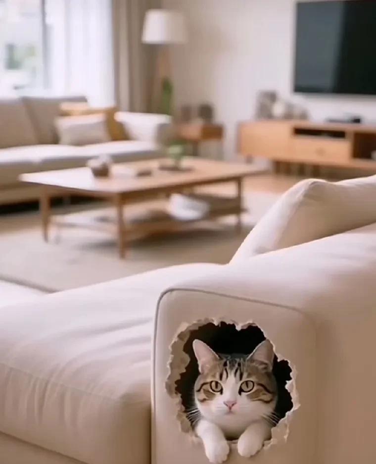 收养了一只流浪猫，把它养的肥肥胖胖，洗的干干净净，给它买的漂亮猫窝它不用，非要把