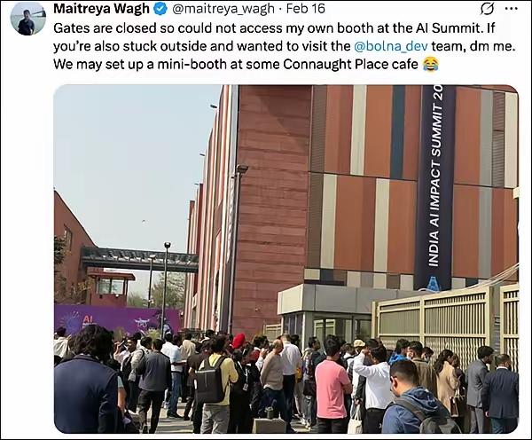 雄心勃勃办AI峰会，第一天就差评如潮…印度致歉​当地时间2月16日，为期五天的