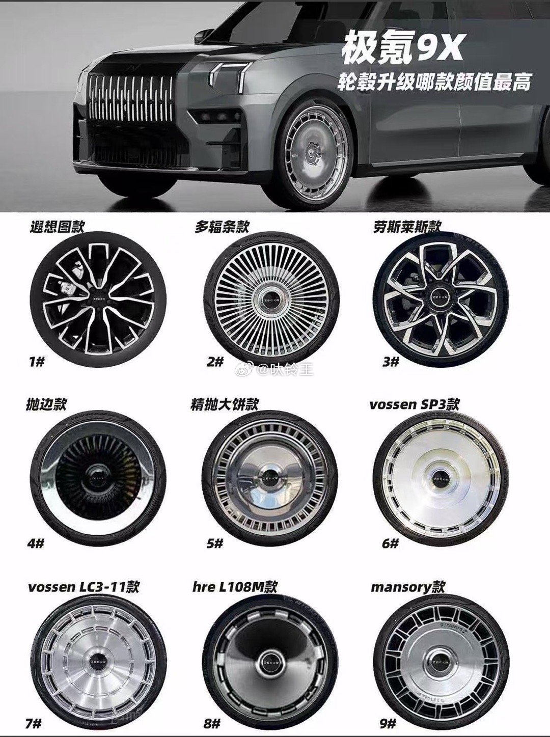 极氪9x锻造轮毂，哪款是你的菜！TLFW𝐅𝐎𝐑𝐆𝐄𝐃个性化