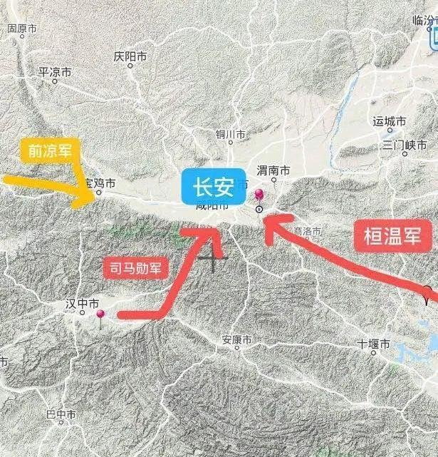 刘裕和桓温的北伐，都是由东南往西北这样斜着打，不管是否能够打下来，后路都很容易被