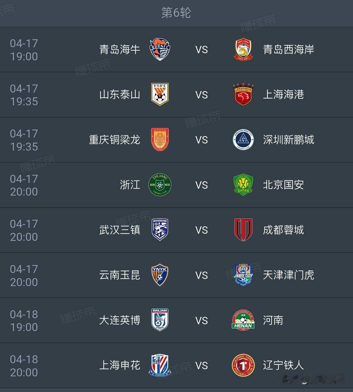 中超第6轮预测1，青岛海牛1比0青岛西海岸2，山东泰山3比0上海海港3，重