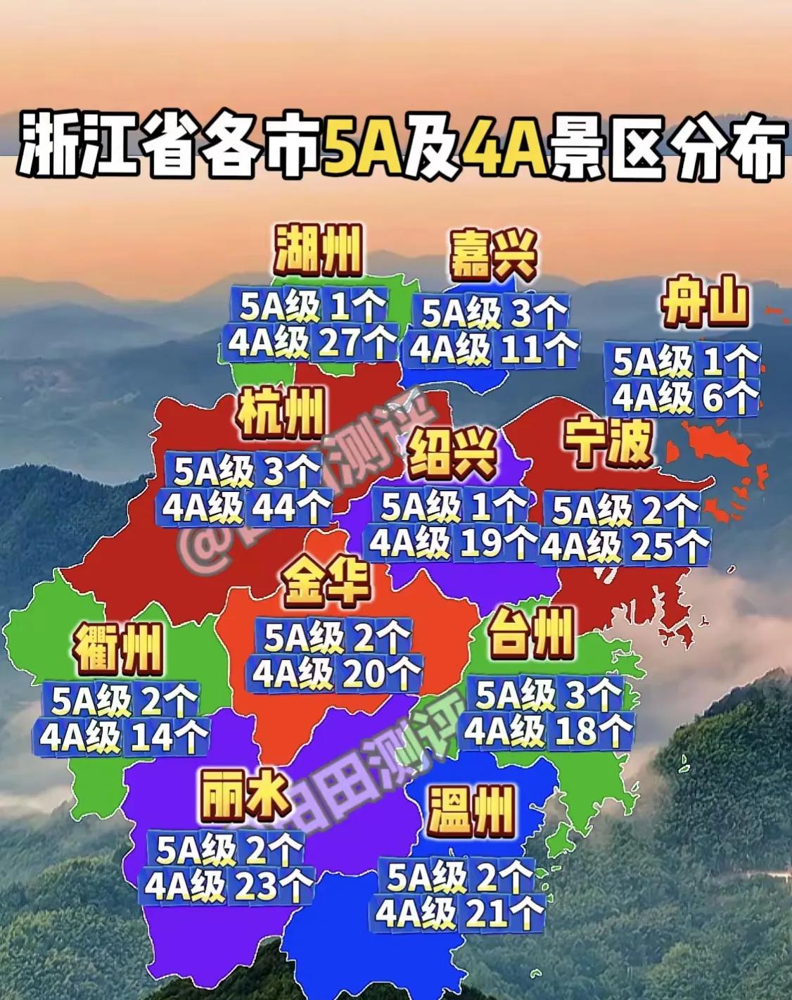 浙江省5A及4A景区分布图[烟花]