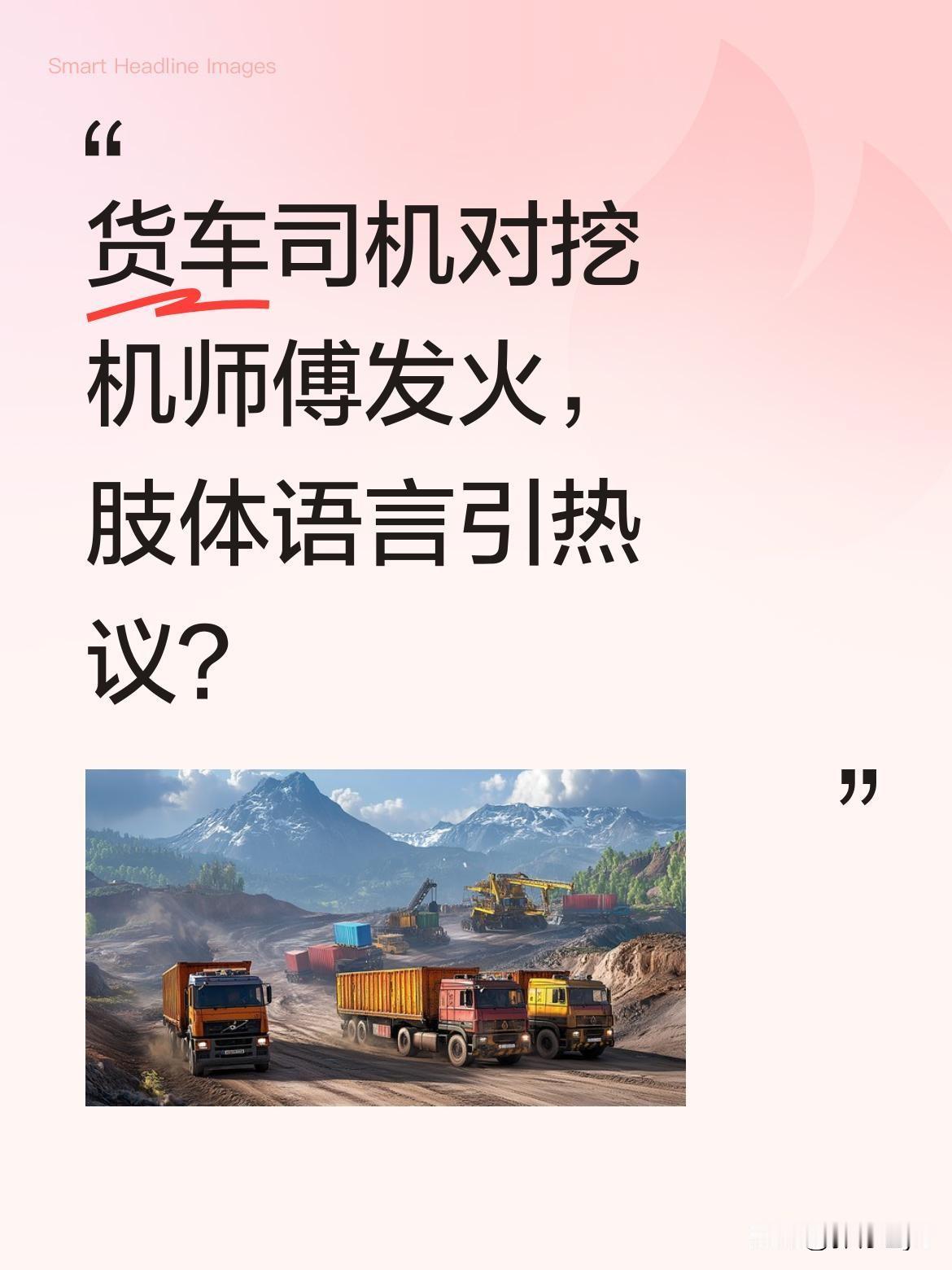 货车司机对挖机师傅发火，肢体语言引热议？5月9日，一段货车司机与挖机师傅发生争