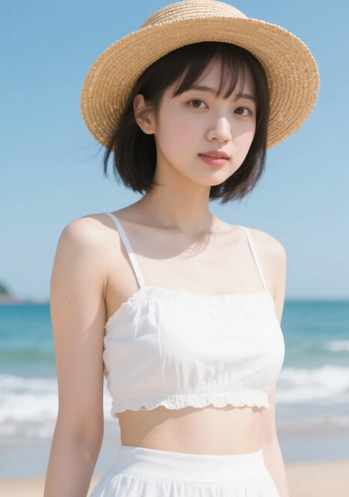 她的背影，在夕阳下显得格外动人。