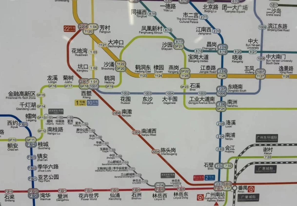 【广州地铁图再次换新！“22号线”后通段要来了】有市民发现广州地铁部分地铁站又再