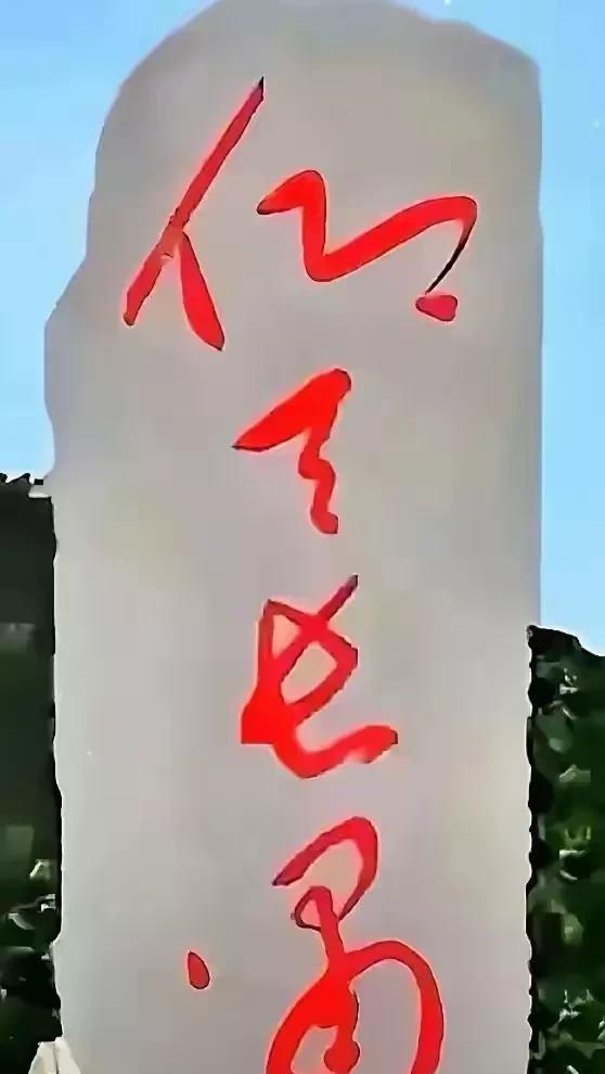 继续学习草书书法作品，石碑上刻的四个字应该是“仁天长男”吧！有一点儿疑问的是“仁